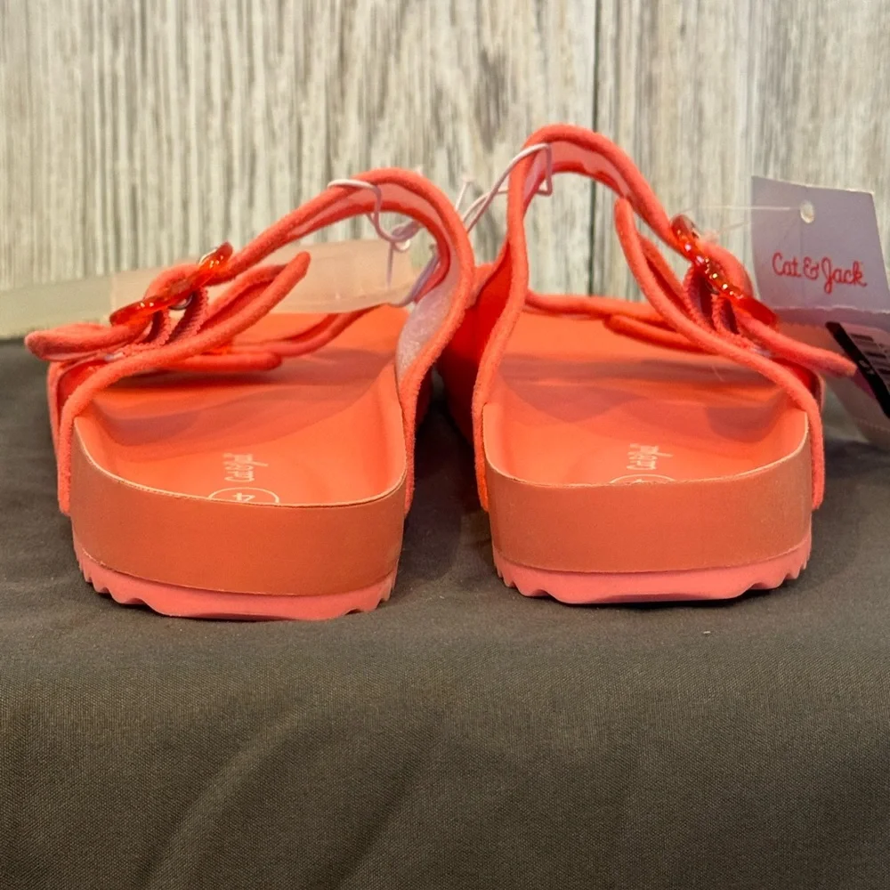 Cat & Jack Coral Slide Sandals NWT Sz 1 and Sz 4